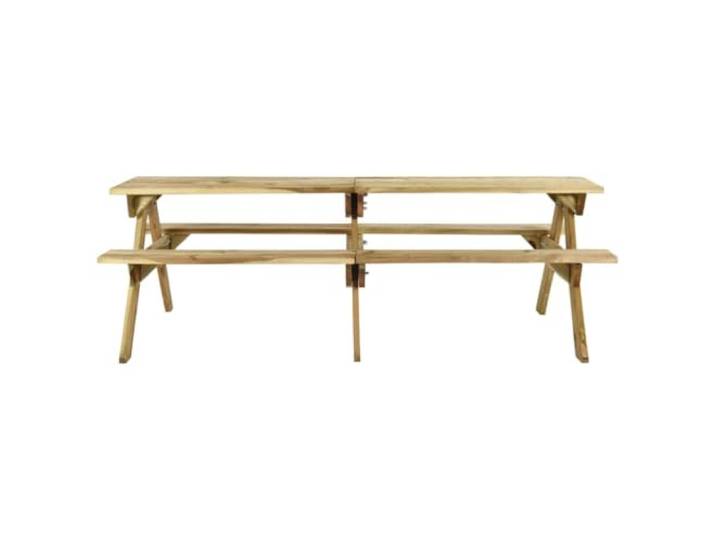 FDSAQOPT Picknicktisch mit Bänken 220x122x72 cm Kiefernholz Imprägniert Gartenmöbel aus Kiefernholz, 2 Sitzbänke, große Tischplatte, Terrasse, Outdoor, langlebig, witterungsbeständig
