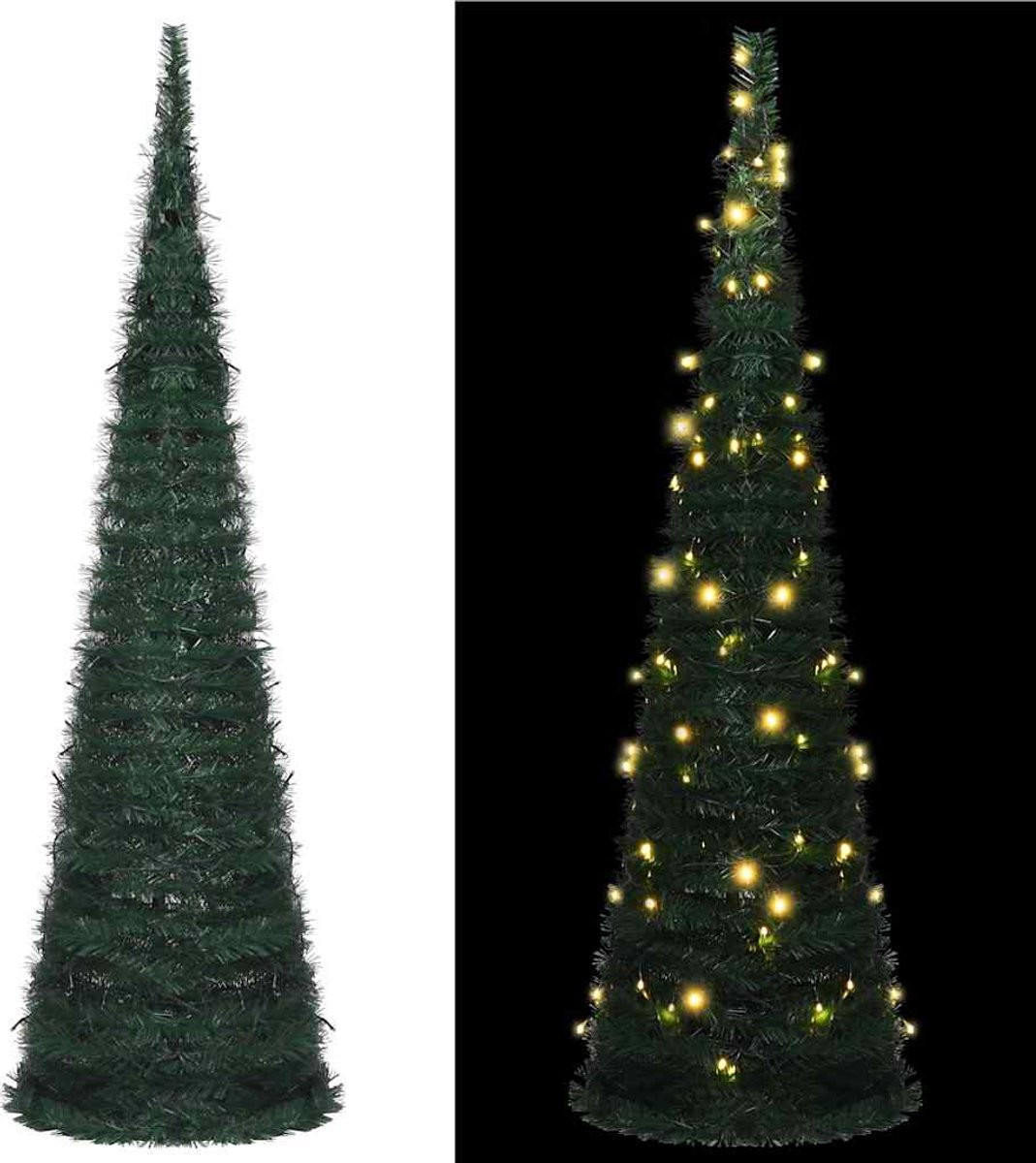 vidaXL Kunstkerstboom met verlichting, 210 cm, groen