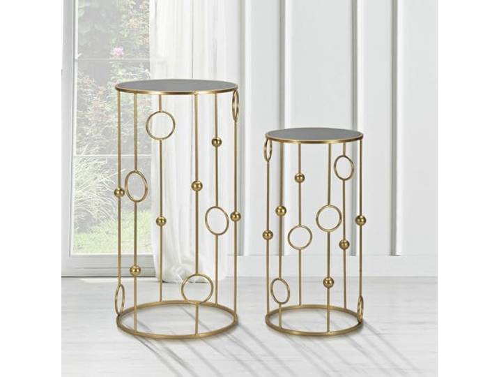 Dmora Couchtisch Bitti 50x50x100h cm Gold Runde Form