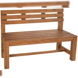 DELUKE Gartenbank Teakbank CUGAD - Holz Teak 150x50x85 cm | Holzbank 150 Cm Gartenbank Sitzbank Mit Lehne Wetterfest Bank Garten Terrasse