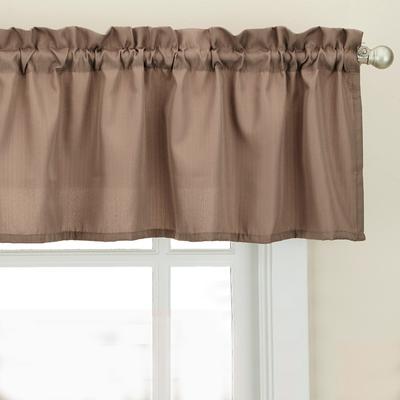 Sweet Home Collection Opaque Taupe Ripcord Kitchen Window Curtains - Swag, Tier & Valance