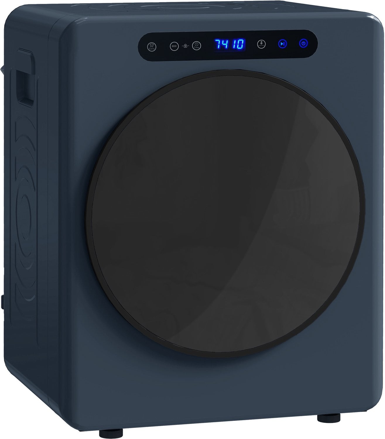 HOMCOM Mini Afvoerdroger 5kg Blauw - Compacte Wasdroger met Sterilisatie, Touchscreen en 6 Programma's