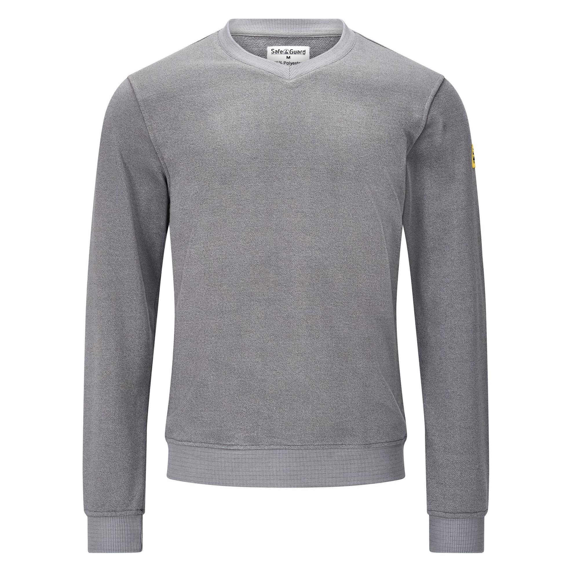 Safeguard ESD Sweatshirt, V-Ausschnitt, grau, L, Comfort-Fit (L) (SG-SS-GR-300-L20-L)