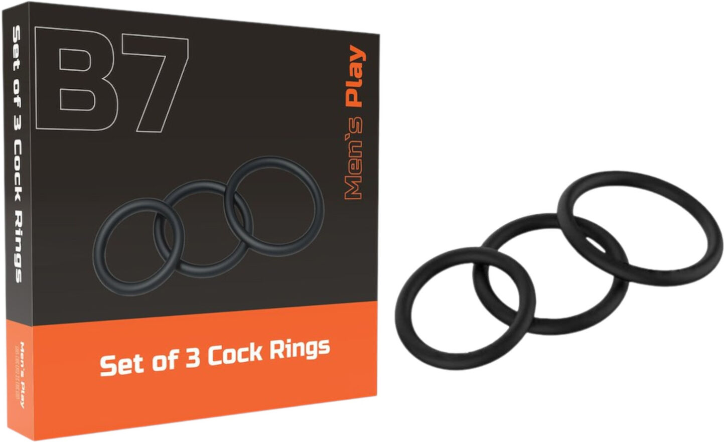Men's Play Erospace Men's Play - penis ring set (black, 3 pcs)