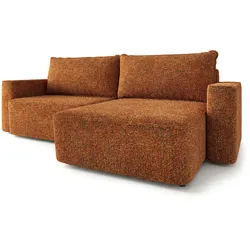 ECKSOFA BELISE BL Orange Chenille mit Schlaffunktion