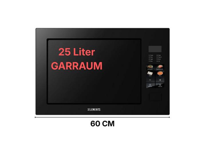 KB Elements Einbau-Mikrowelle ELK25MB1, Grill, 25 l, Full Touch Display, 25 Liter, Glasrahmen