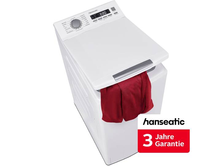 HANSEATIC Waschmaschine Toplader HTW8013A , Energieeffizienz: A, weiß, B:40cm H:88cm T:61cm, Waschmaschinen, inkl. 3 Jahre Herstellergarantie, Waschmaschine Toplader, Topseller