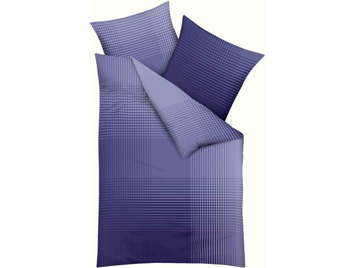 Bettwäsche KAEPPEL MASTER 100% Baumwolle , lila (violett), B/L: 155cm x 220cm, 1 Stk., 1 Stk., Mako-Satin, B/L: 80cm x 80cm, 2 Stk., Mako-Satin, Obermaterial: 100% Baumwolle, Bettwäsche, Bettwäsche, mit Karomuster, Markenreissverschluss