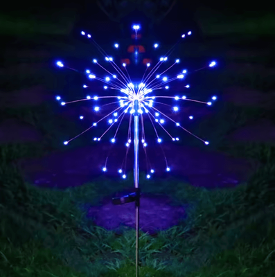 Inspire Curations LED Solar Firework Garden Light Outdoor Starburst Landscape Stake blue 60led