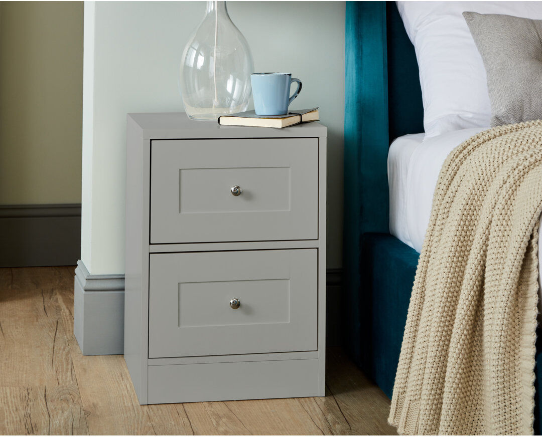 Marlow Home Co. Merrigan 40cm W Bedside Table Grey 57cm H X 40cm W X 40cm D