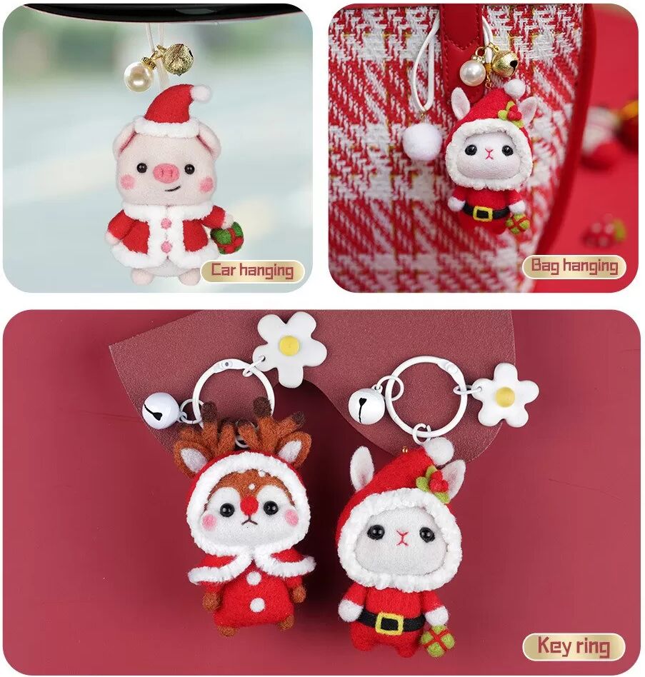 INF DIY Wollfilz Weihnachts Rentier Set - Handgemachtes Basteln für Weihnachtsdekoration