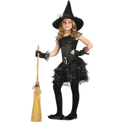 Fun World Division Sternen Hexe Kostüm für Halloween und Karneval (128, 134, 140)