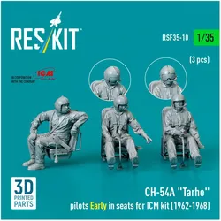 ResKit CH-54A Tarhe pilots Early in seats for ICM kit (1962-1968) (3 pcs) (3D Printed)