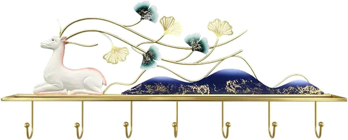 Gouden wandkapstok met kledingrek voor wandmontage in de hal, slaapkamer of badkamer