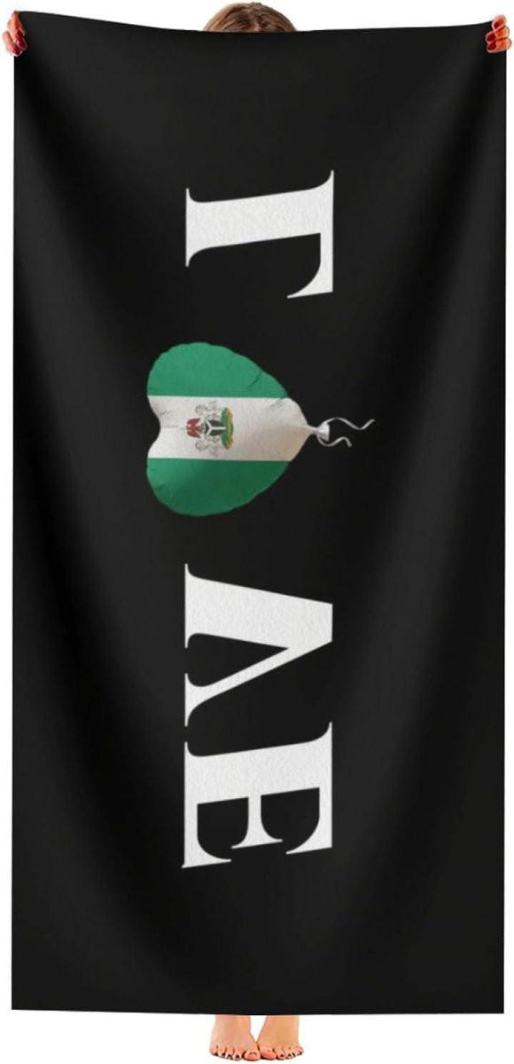 Saunahanddoek Microvezel Strandlaken Nigeria Vlag - 80 x 130 cm