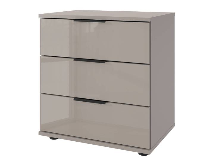 Nachtkommode Saigon - Glas 58cm Beige/Saharagrau