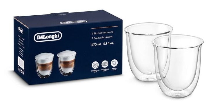 DeLonghi DLSC311 Cappuccino Doppelwandige Thermogläser (Transparent) 5513214601