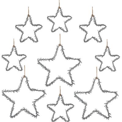 Dekostern CREATIV DECO "Weihnachtsstern, Glitter, Weihnachtsdeko", silber (silberfarben), Kunststoff, Dekosterne