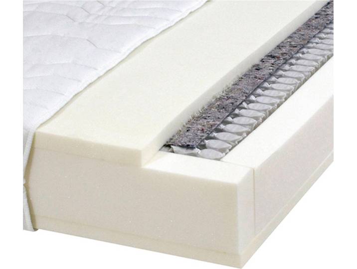 Taschenfederkernmatratze, Weiß, 90x200 cm, Textil, Waschbarer Bezug & Tragegriffe, 7-Zonen