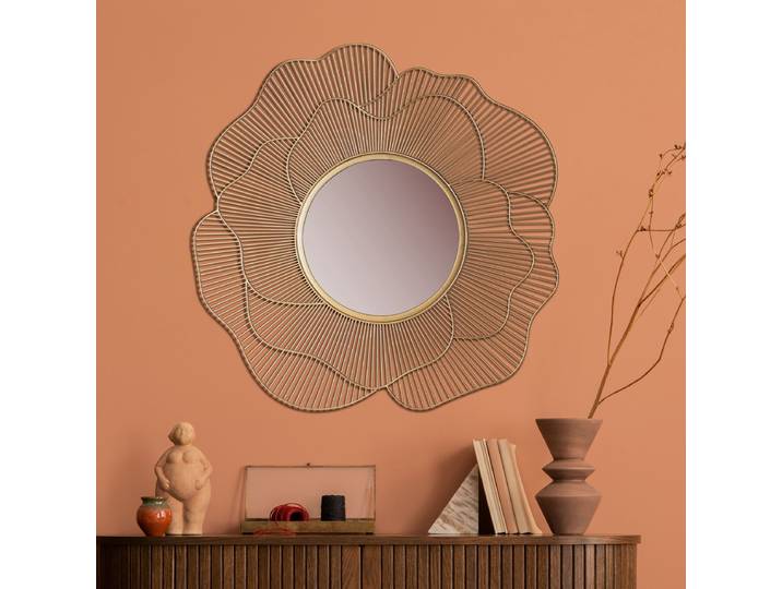 Miroir Tuweke 77 x 77 x 3cm Doré/Doré Verre / Fer, verni 77 x 77 x 3cm