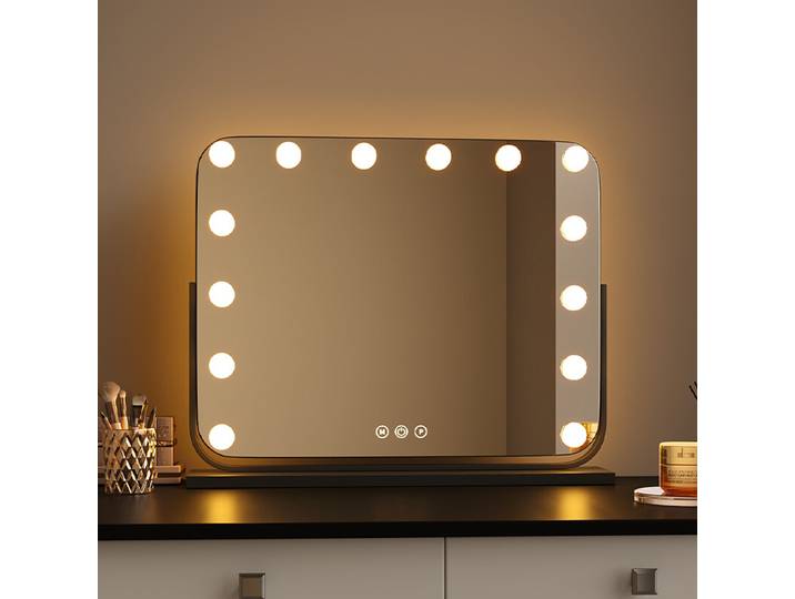 LED éclairé maquillage miroir avec support de bureau, grand intelligent professionnel maquillage lumière miroir pour dressing table