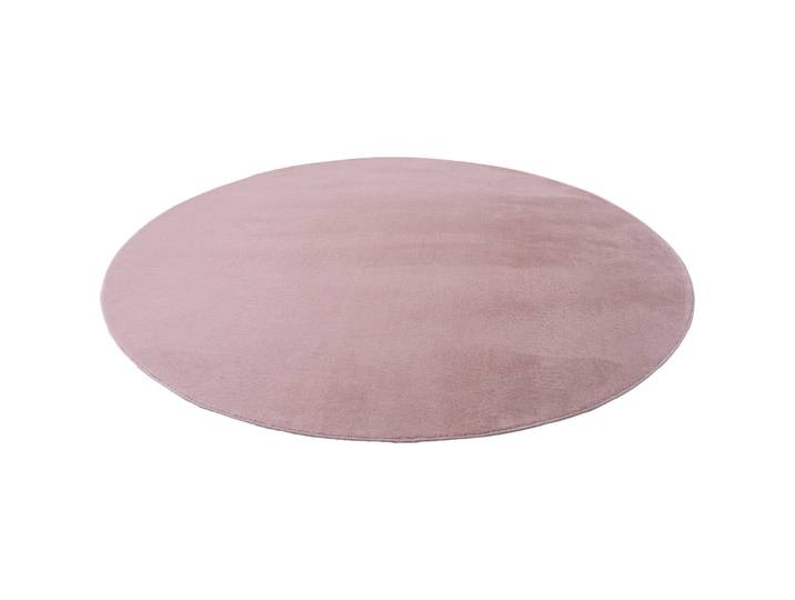 Teppich Gibbs D160cm rosa - Material: 80 % Polyester, 20 % Filz/Anti-rutsch