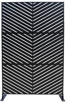 "Kozyard 74"" H x 47.2"" W Metal Privacy Screen Decorative Outdoor Divider Freestanding Screen"