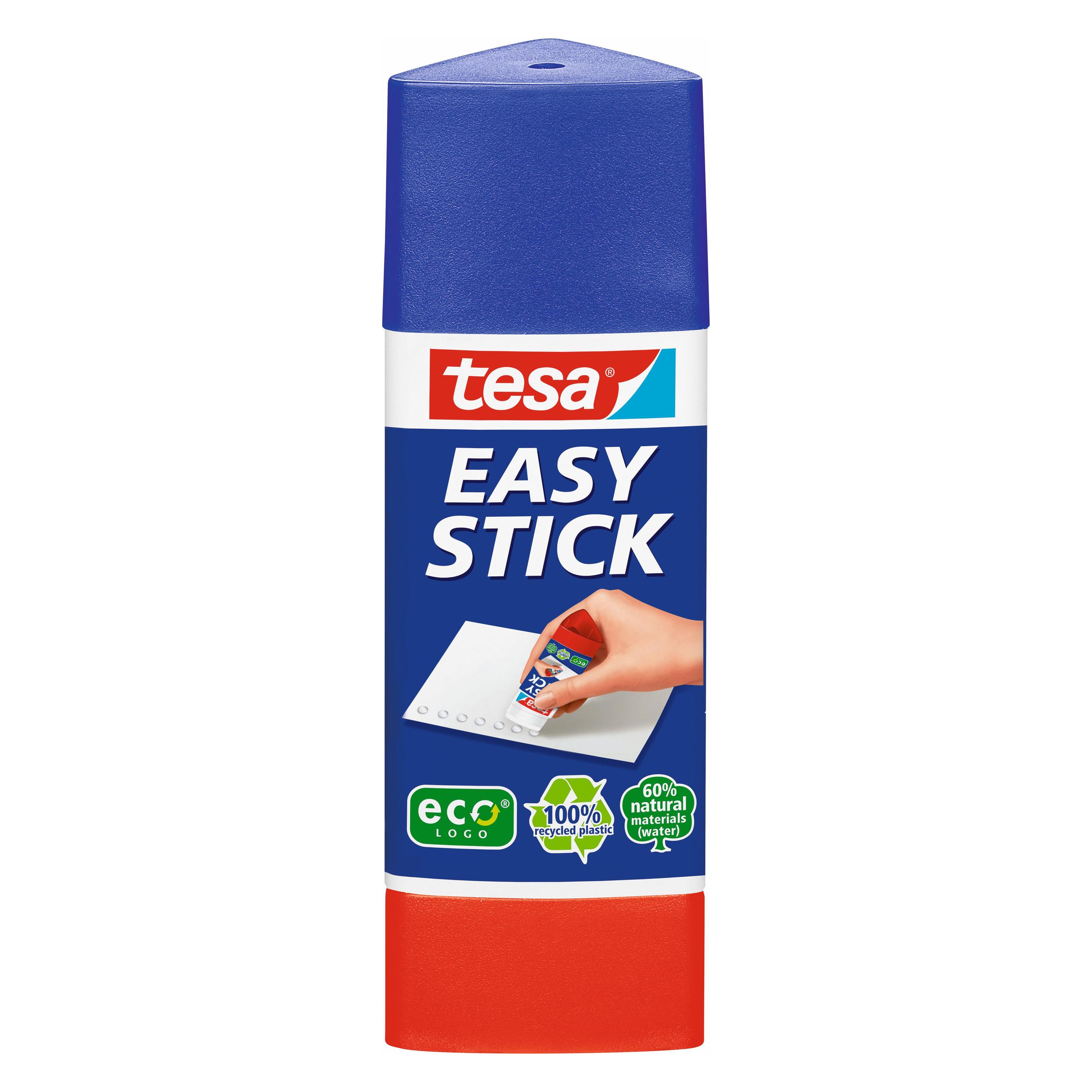 tesa EASY STICK Klebestift ecoLogo, dreieckig, geruchsneutraler Klebstick für Papier / Pappe (12 g, 1x) (57272-00200-03)
