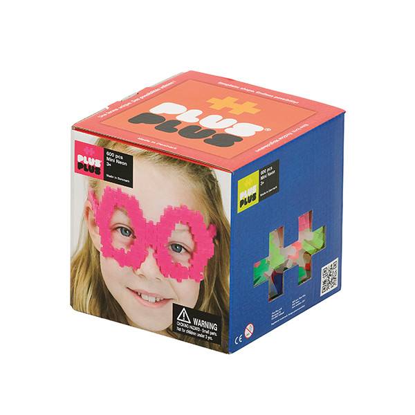 PlusPlus Mini Neon bouwstenen van plastic, 600 stuks