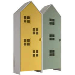 REGALSCHRANK Set Kania 115x37x171 MDF+Holzwerkstoff Weiß /Bunt
