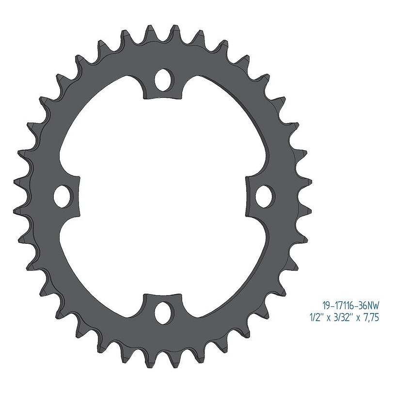 Esjot Kettenblatt für Bosch Gen 1, Gen 3 + Gen 4 32 Zähne schwarz Lochkreis: 104 mm Ausführung (32) (19-17116-32NW)