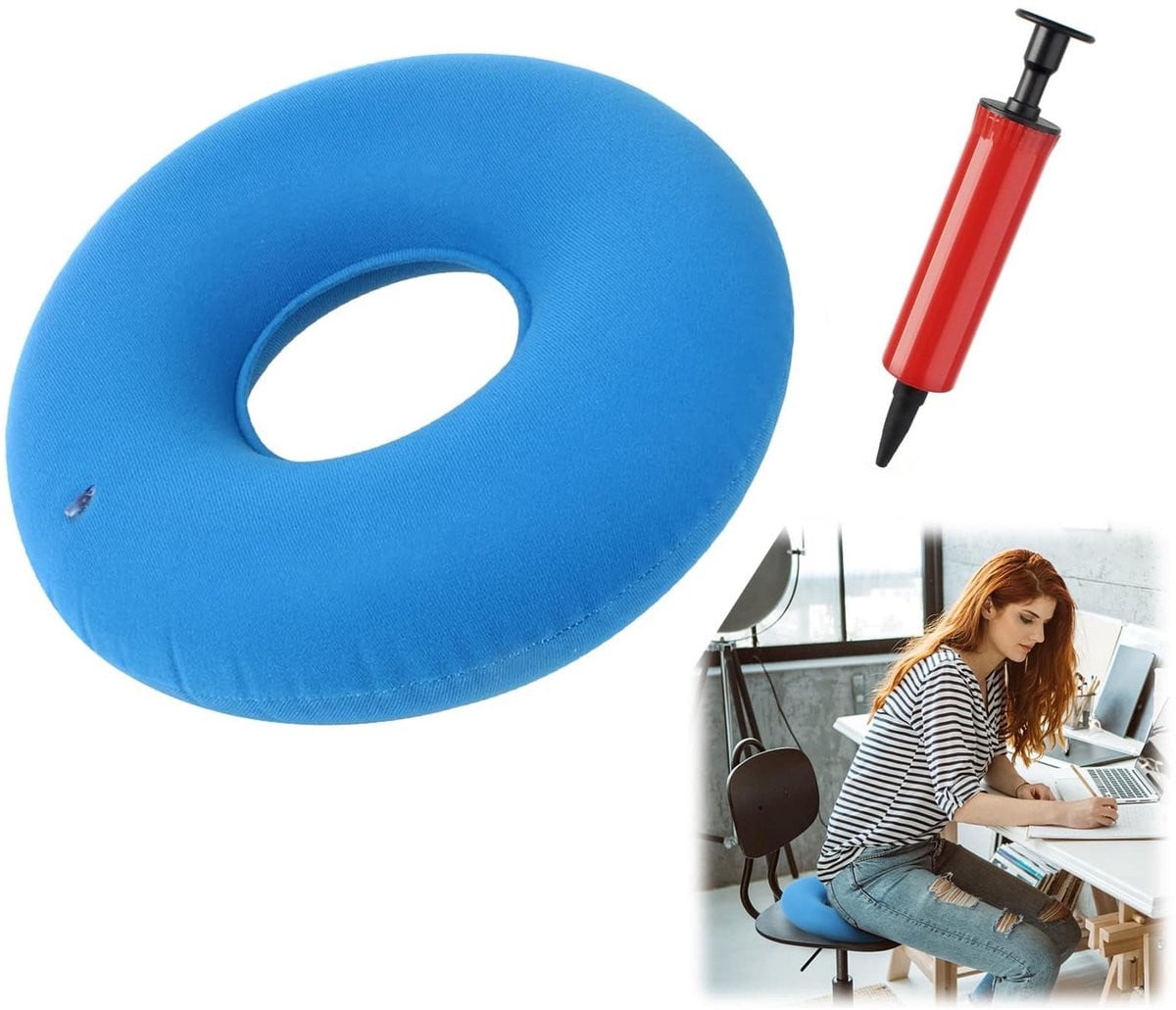 Solidchoice Opblaasbaar Donut Kussen voor volwassenen