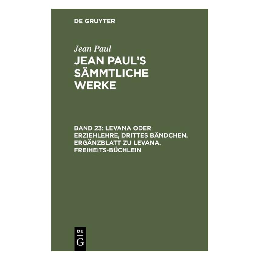 De Gruyter Paul:Jean Paul: Jean Pauls Sämmtliche (Deutsch, Hardcover, Jean Paul) (67776523)