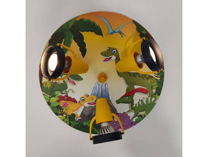 Niermann Standby Deckenstrahler Dinos, dreiflammig dimmbar, Multicolour, für Kinderzimmer, Kunststoff, Deckenlampe