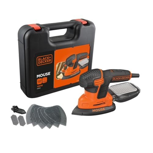 Black+Decker KA2500K Mouse Driehoekige Schuurmachine met Stofopvangbak en Microfilter - 120 W
