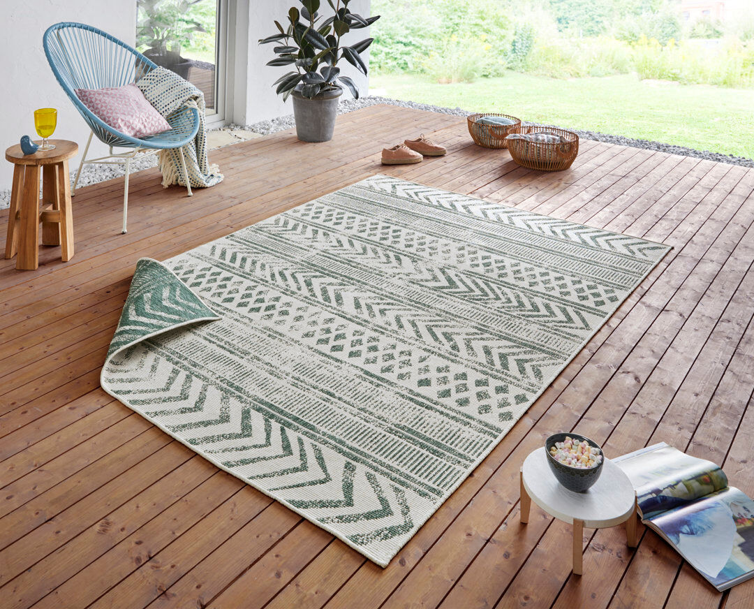 Northrugs Biri Flatweave Green Rug Green Rectangle 120 x 170cm