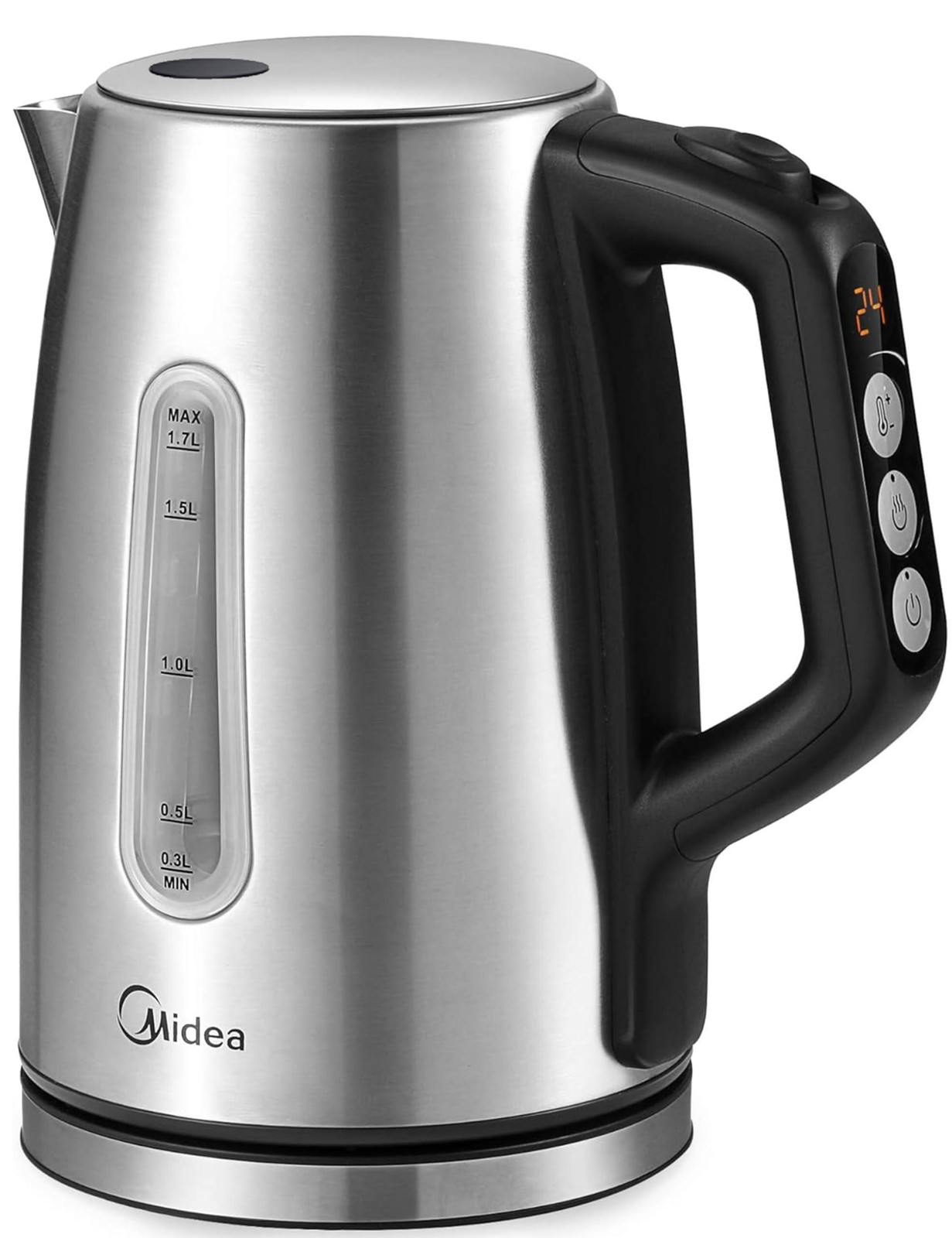 Midea waterkoker van roestvrij staal met instelbare temperatuur (40, 60, 70, 80, 90, 100 graden Celsius)