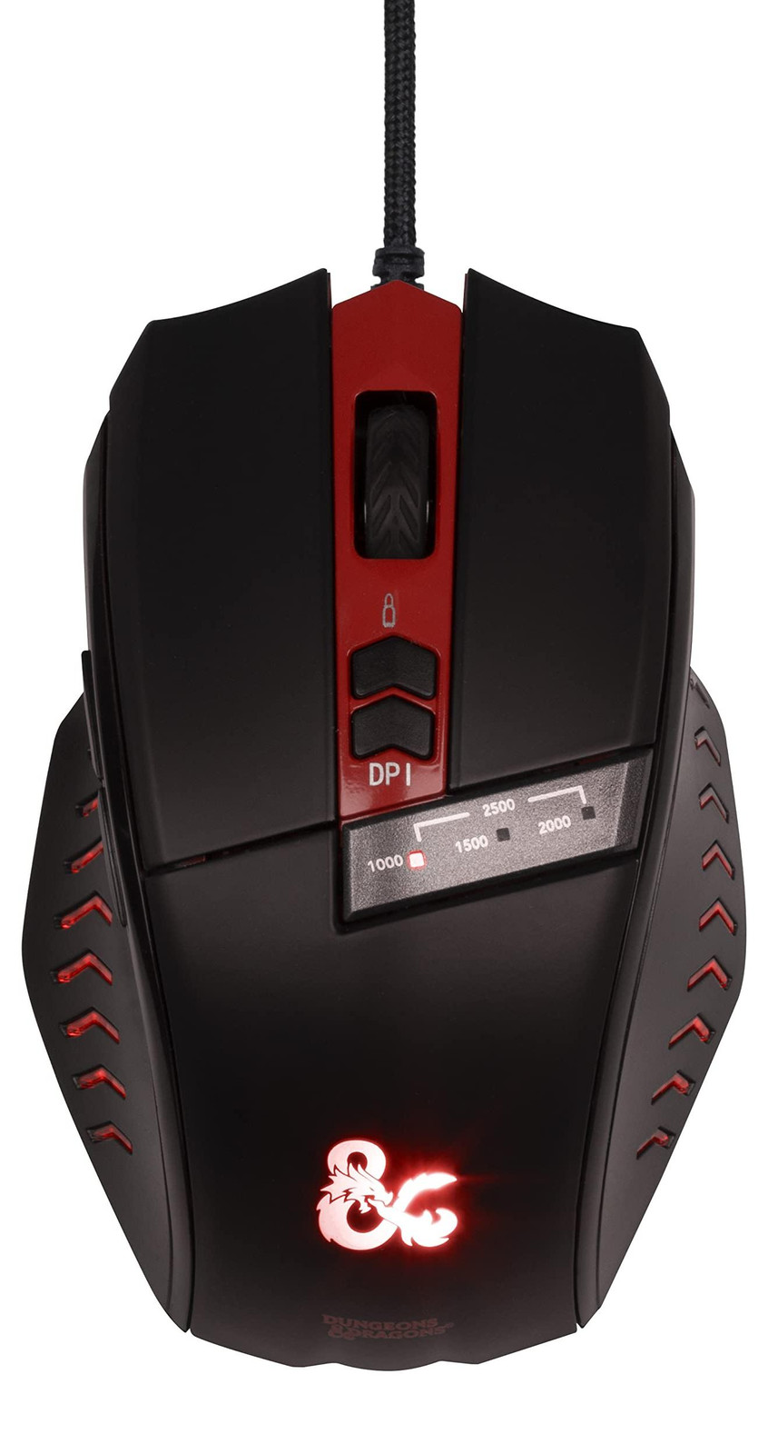 Konix KX DND Gaming Muis voor rechtshandigen, optische sensor, 2500 DPI, zwart-rood