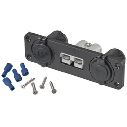 KFZ-Einbaukonsole mit Anderson-Anschluss 50A 12/24V Bordspannungssteckdose und 2x USB-Anschlüssen