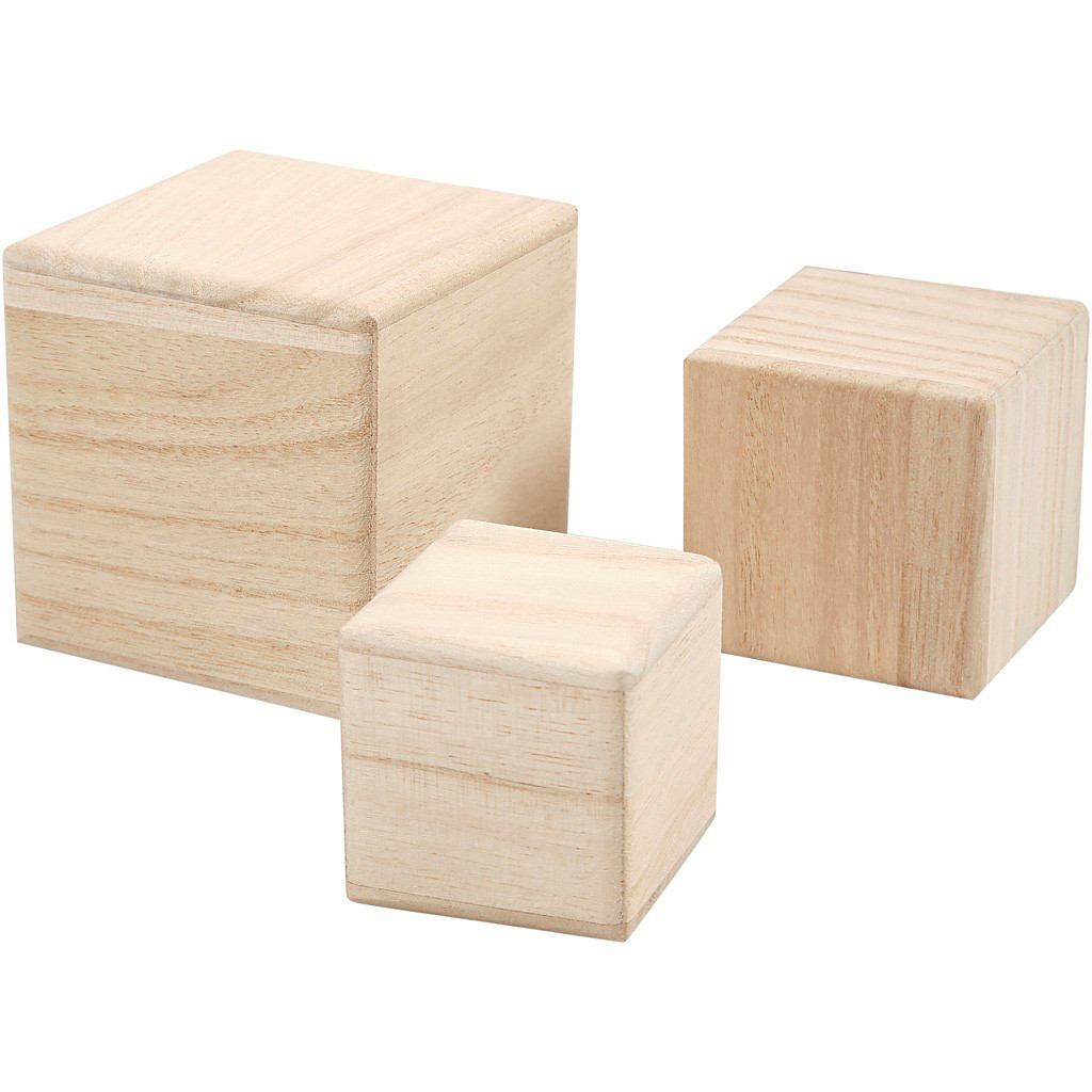 Creativ Company 59228 Kunst- en knutselset voor kinderen van hout, 3 stuks
