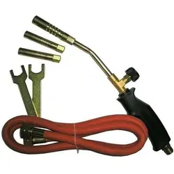 GEKO, Lötgerät, Gasbrenner, 3 Enden 13,15,17mm, Schlauch 1,5m (Lötlampe)