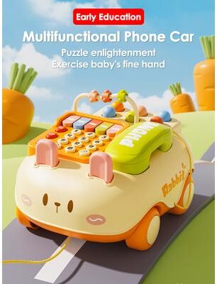 Tiny Tots Teens Trends Baby Steering Wheel Toy With Lights And Sound For Toddler Learning rabbit Telephone Car