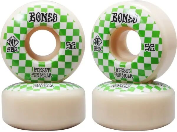 Skateboard Rollen Bones STF V3 Slims 4 Stk. (52mm - Weiß/Grün)