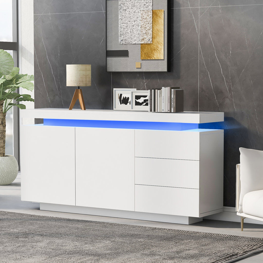 Metro 140 cm W Sideboard White 72cm H X 140cm W X 38cm D