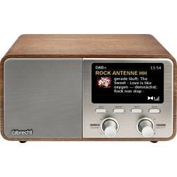 Albrecht DR 760 Tischradio DAB+, UKW DAB+, AUX, Bluetooth® Echtholzgehäuse, Inkl. Lautsprecherbox Holz, Braun, Silber 27760
