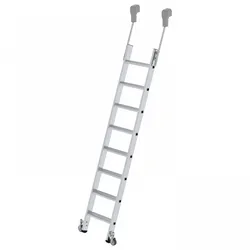 MUNK Aluminium-Regalleiter fahrbar 8 Stufen