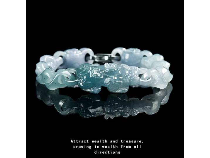 Myanmar jadéite Pixiu Bracelet Bracelet sculpté pierres précieuses Talismans cadeaux pour les femmes vrais bijoux de luxe naturel Jade charme mode