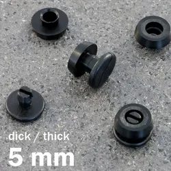 100 100 x Drucknieten Kunststoff 5 mm Höhe (d= 5,5 mm) Schwarz - Druckniete Druckösen zur dauerhaften Zusammenheftung von Drucksachen - Buchnieten Kunststoffnieten ohne Werkzeug montierbar, PP