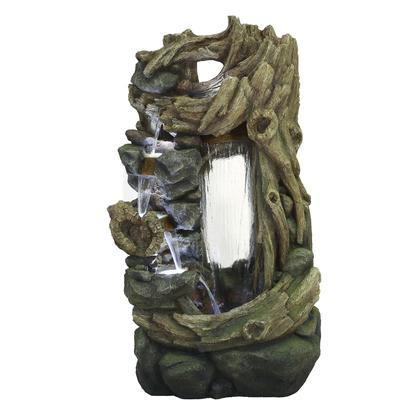 ACQUAARTE Gartenbrunnen "Wasserfall SARTENE", transparent (natürlich), Wasserspiele, Komplettset mit LED-Beleuchtung, Pumpe und Anschlussmaterial