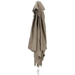 Sonnenschirm Elba eckig aus Aluminium, modern mit Knickfunktion, Taupe, 150 cm
